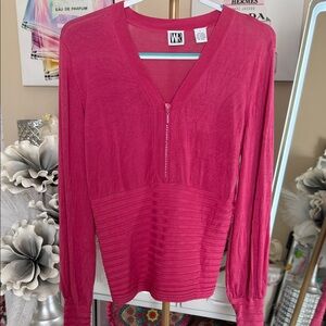 Women's Bold Pink Long Sleeve Blouse
